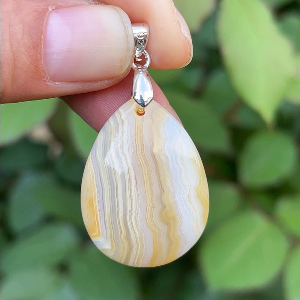 Sterling silver cute crazy lace agate pendant 1429 - Picture 4 of 7